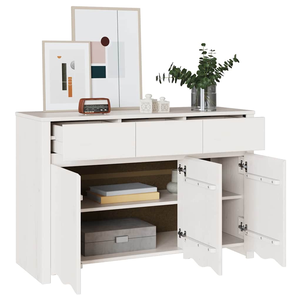 vidaXL Bufet Drammen Biały 114 x 43 x 75,5 cm Lite drewno sosnowe
