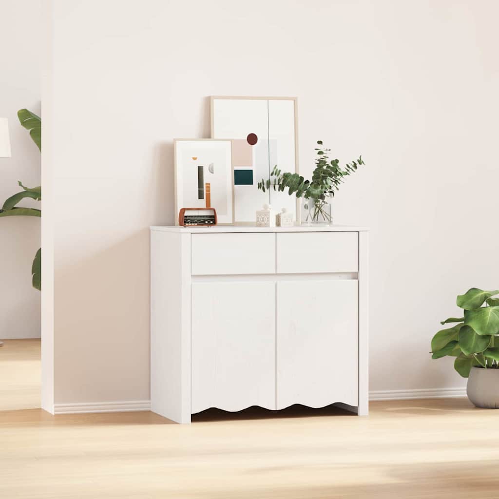 vidaXL Bufet Drammen Biały 79 x 43 x 75.5 cm Lite drewno sosnowe