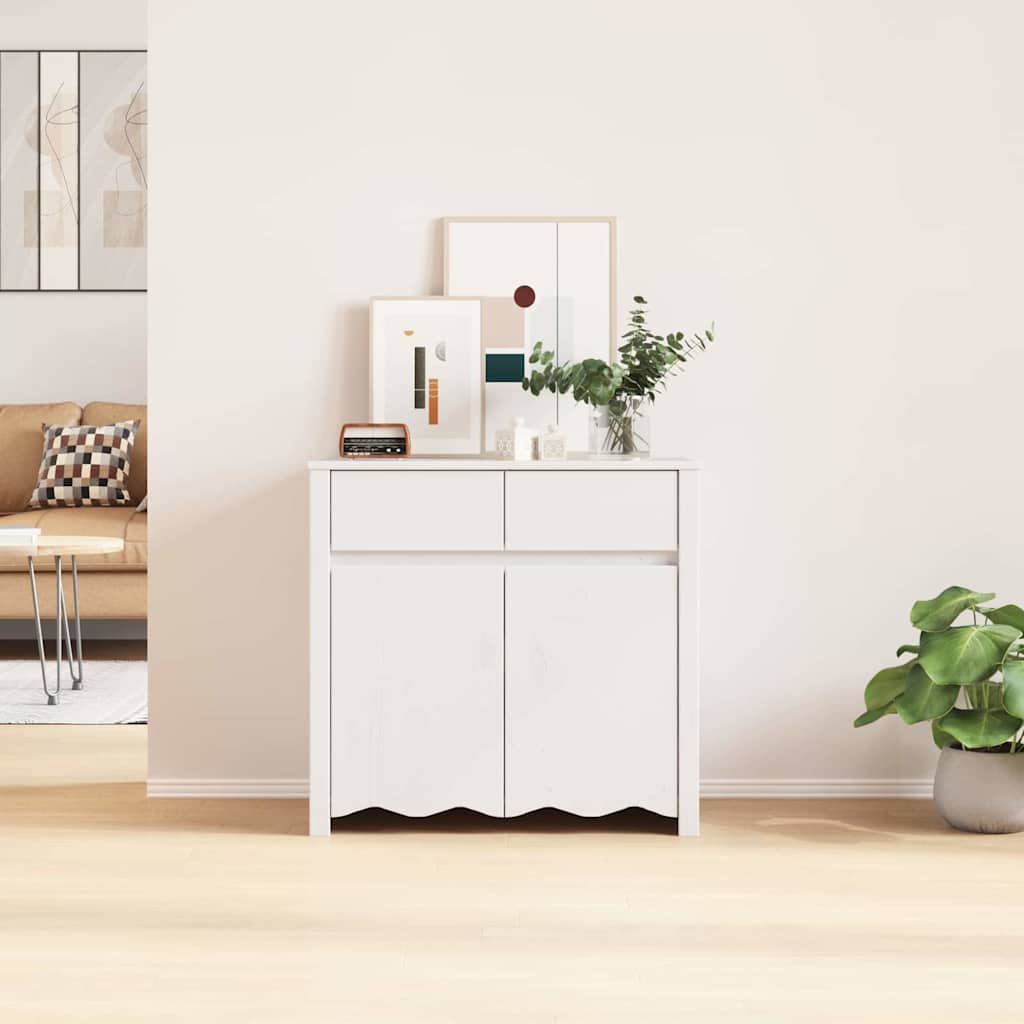 vidaXL Bufet Drammen Biały 79 x 43 x 75.5 cm Lite drewno sosnowe
