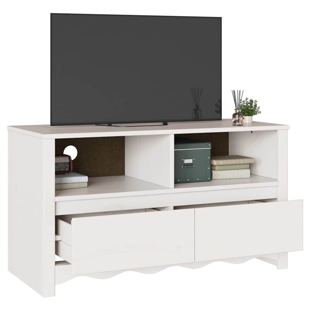 vidaXL Szafka pod telewizor z szufladą Drammen Biały 99 x 43 x 55 cm