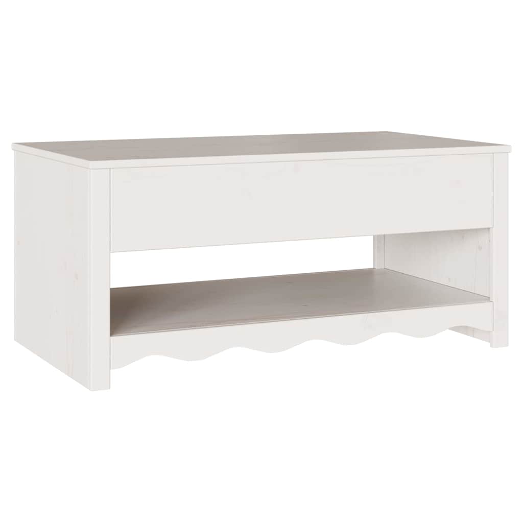 vidaXL Stolik kawowy Drammen Biały 99 x 55 x 45 cm Lite drewno sosnowe