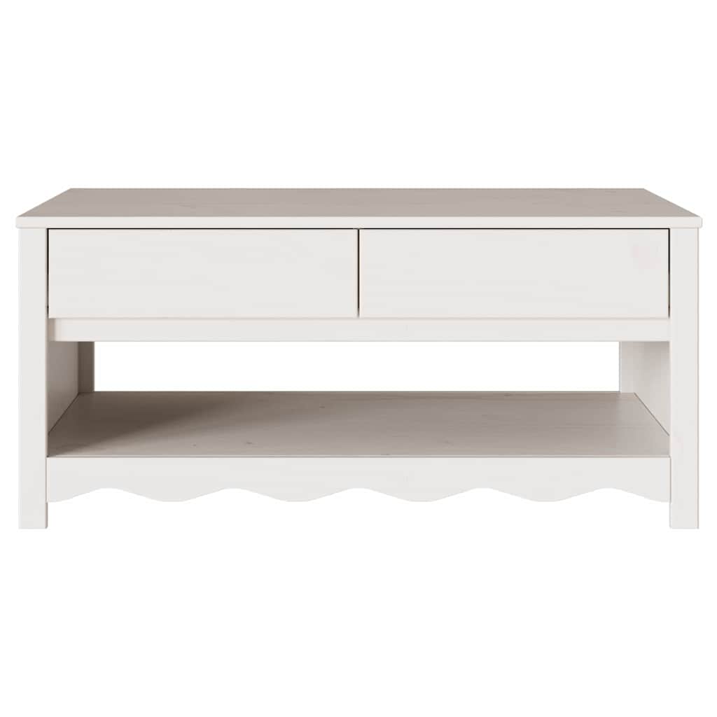vidaXL Stolik kawowy Drammen Biały 99 x 55 x 45 cm Lite drewno sosnowe