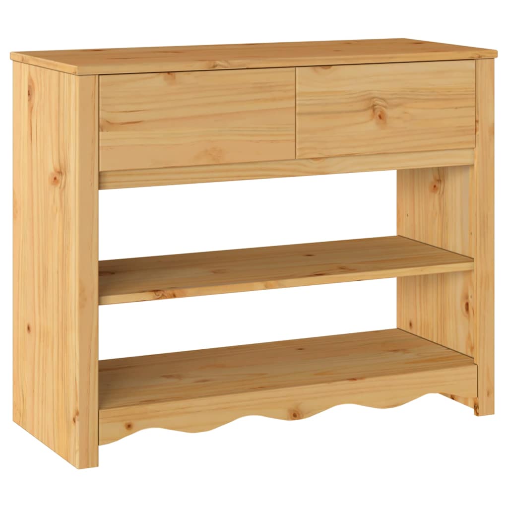 vidaXL Konsola Drammen Dąb 89,5 x 37 x 73 cm Lite drewno sosnowe