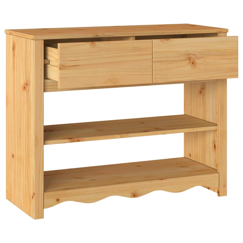 vidaXL Konsola Drammen Dąb 89,5 x 37 x 73 cm Lite drewno sosnowe