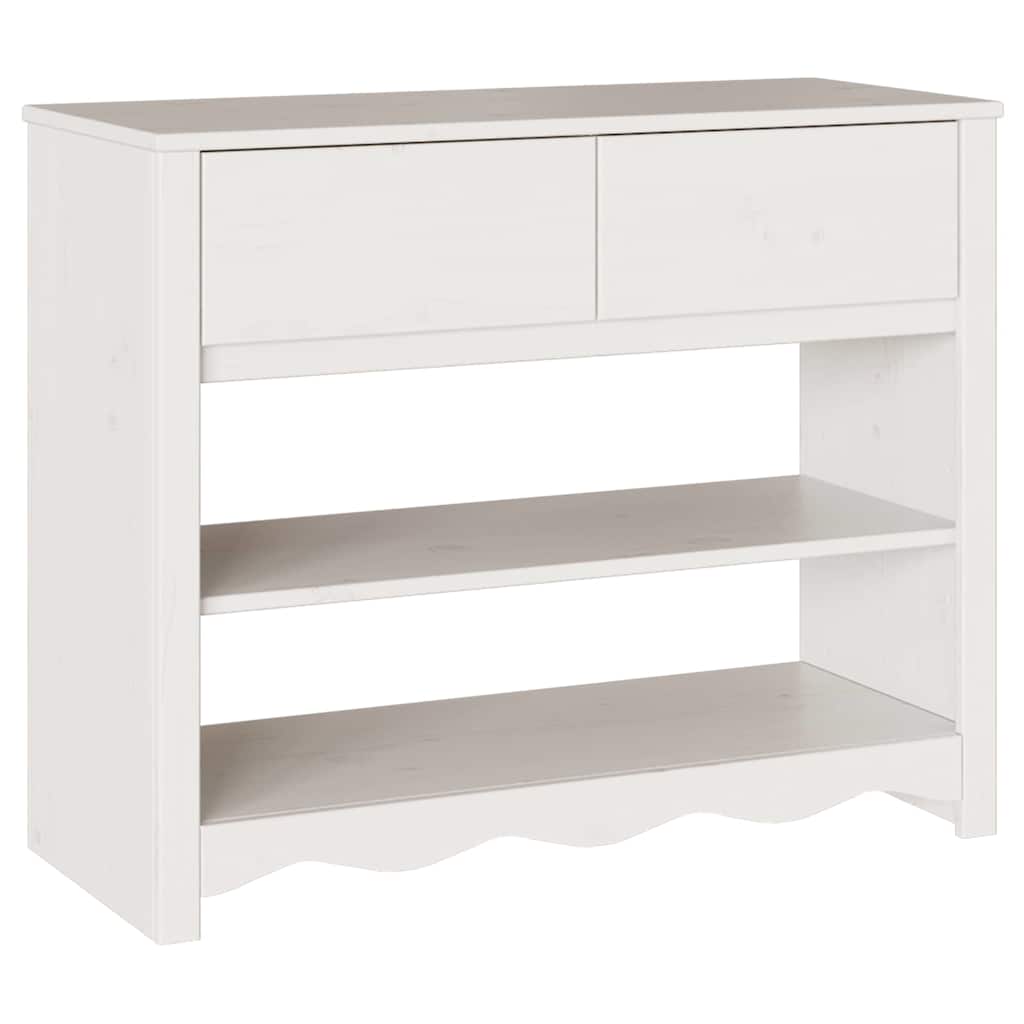 vidaXL Konsola Drammen Biały 89,5 x 37 x 73 cm Lite drewno sosnowe