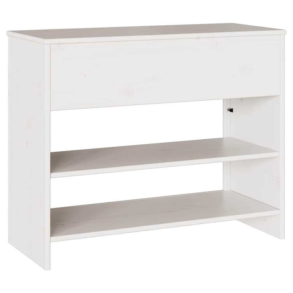 vidaXL Konsola Drammen Biały 89,5 x 37 x 73 cm Lite drewno sosnowe