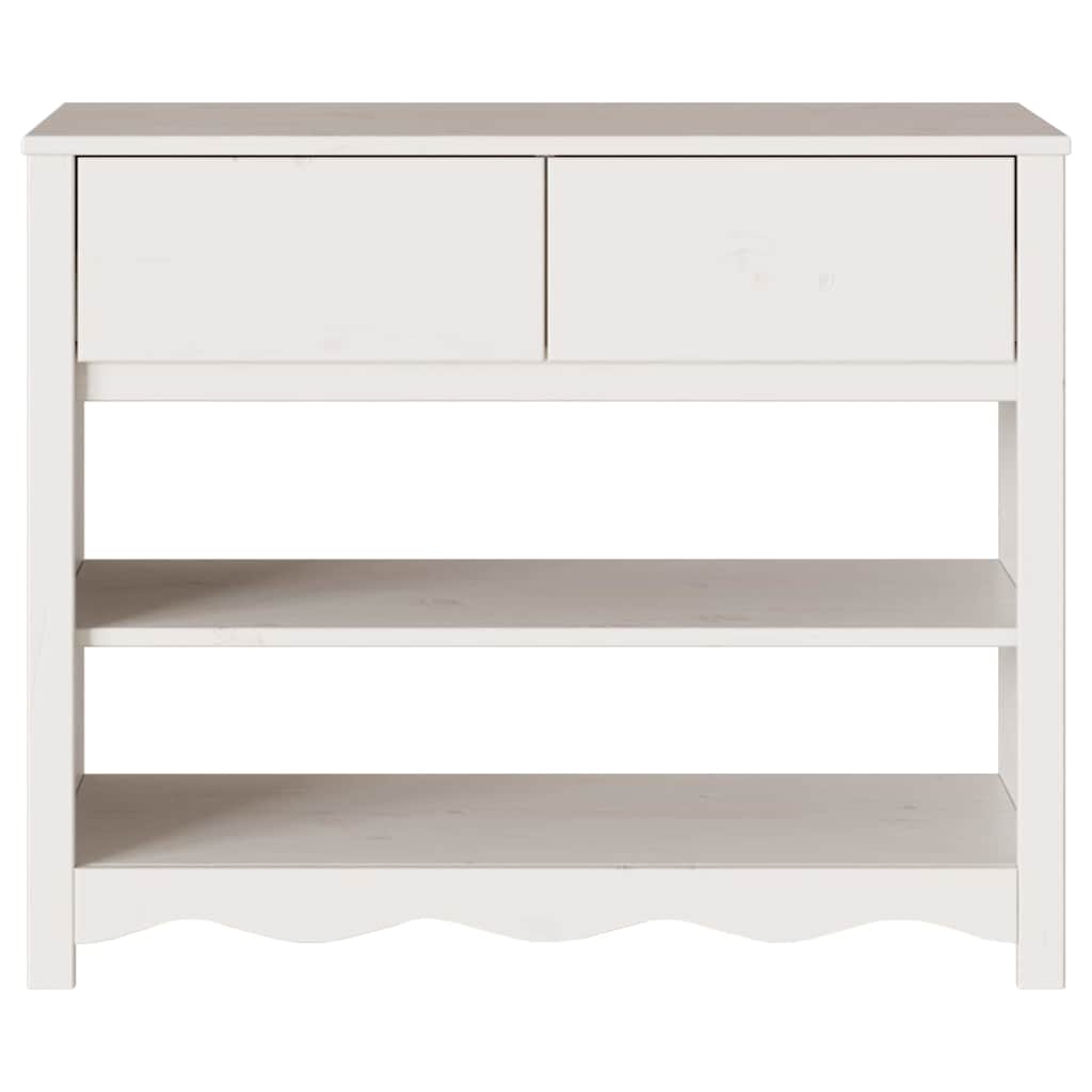 vidaXL Konsola Drammen Biały 89,5 x 37 x 73 cm Lite drewno sosnowe