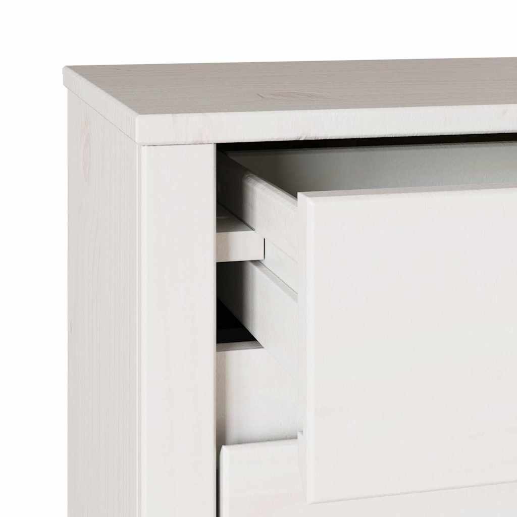 vidaXL Stolik kawowy Drammen Biały 45 x 35 x 56 cm Lite drewno sosnowe