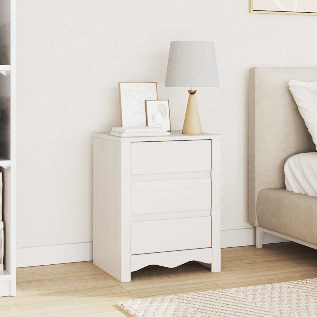 vidaXL Stolik kawowy Drammen Biały 45 x 35 x 56 cm Lite drewno sosnowe