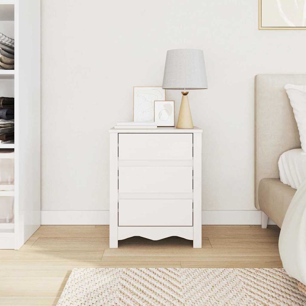 vidaXL Stolik kawowy Drammen Biały 45 x 35 x 56 cm Lite drewno sosnowe