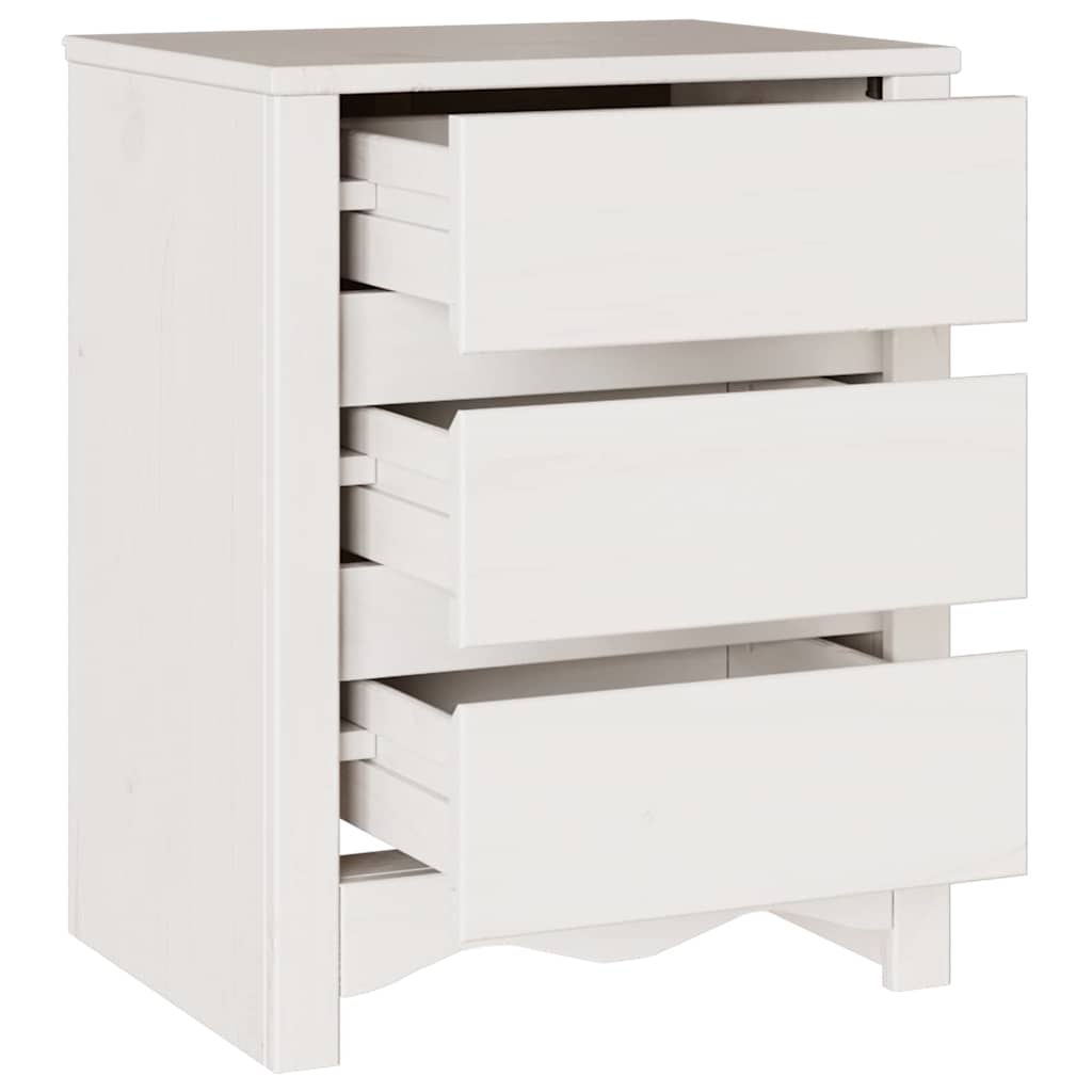vidaXL Stolik kawowy Drammen Biały 45 x 35 x 56 cm Lite drewno sosnowe
