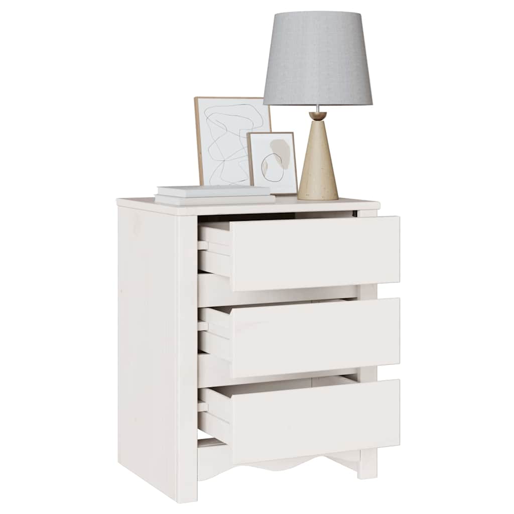 vidaXL Stolik kawowy Drammen Biały 45 x 35 x 56 cm Lite drewno sosnowe
