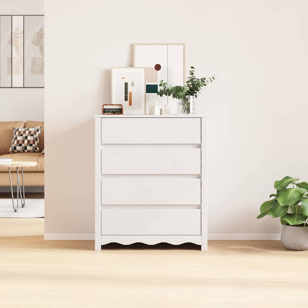 vidaXL Komoda z szufladami z szufladą Drammen Biały 76,5 x 40 x 91 cm