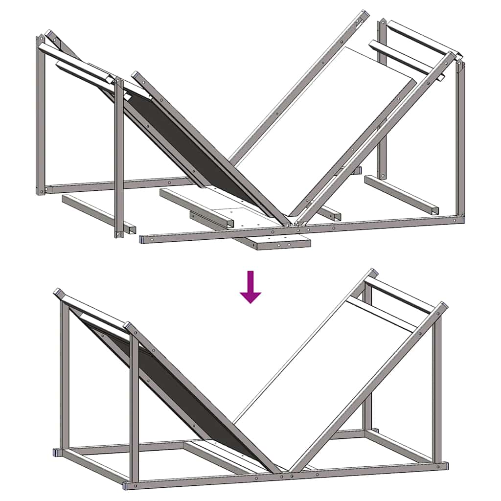 vidaXL Stojak na drewno opałowe 70x43x34,5 cm Stal walcowana na zimno
