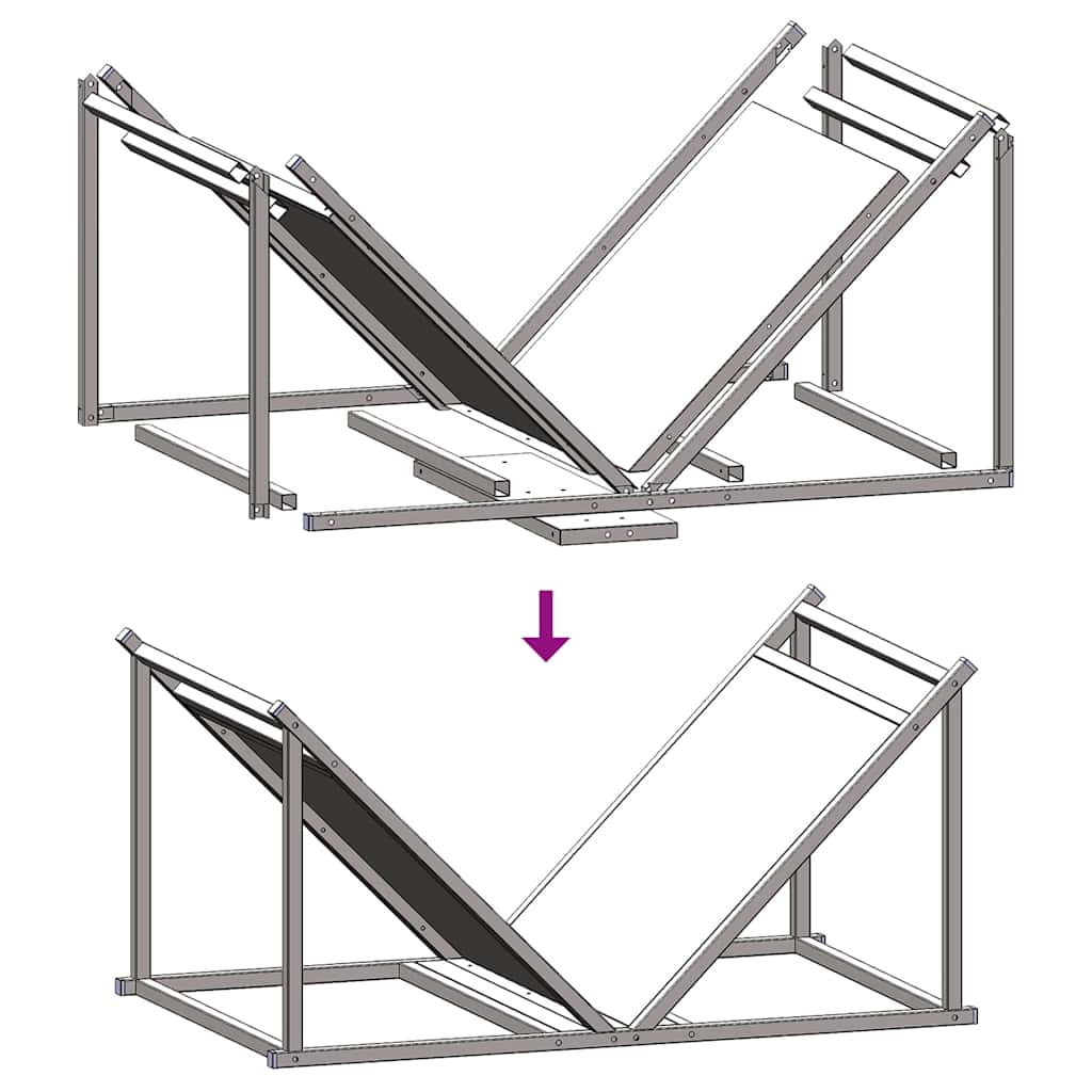 vidaXL Stojak na drewno opałowe 70x43x34,5 cm Stal walcowana na zimno