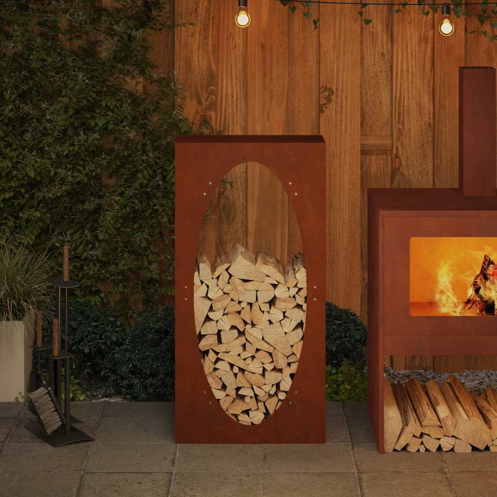 vidaXL Stojak na drewno opałowe, 50x23x100 cm, stal nierdzewna