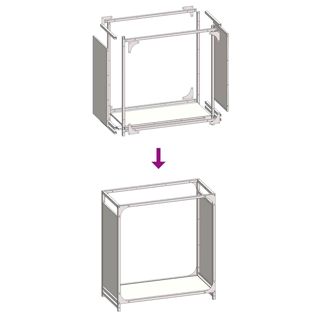 vidaXL Stojak na drewno opałowe antracyt Stal walcowana na zimno