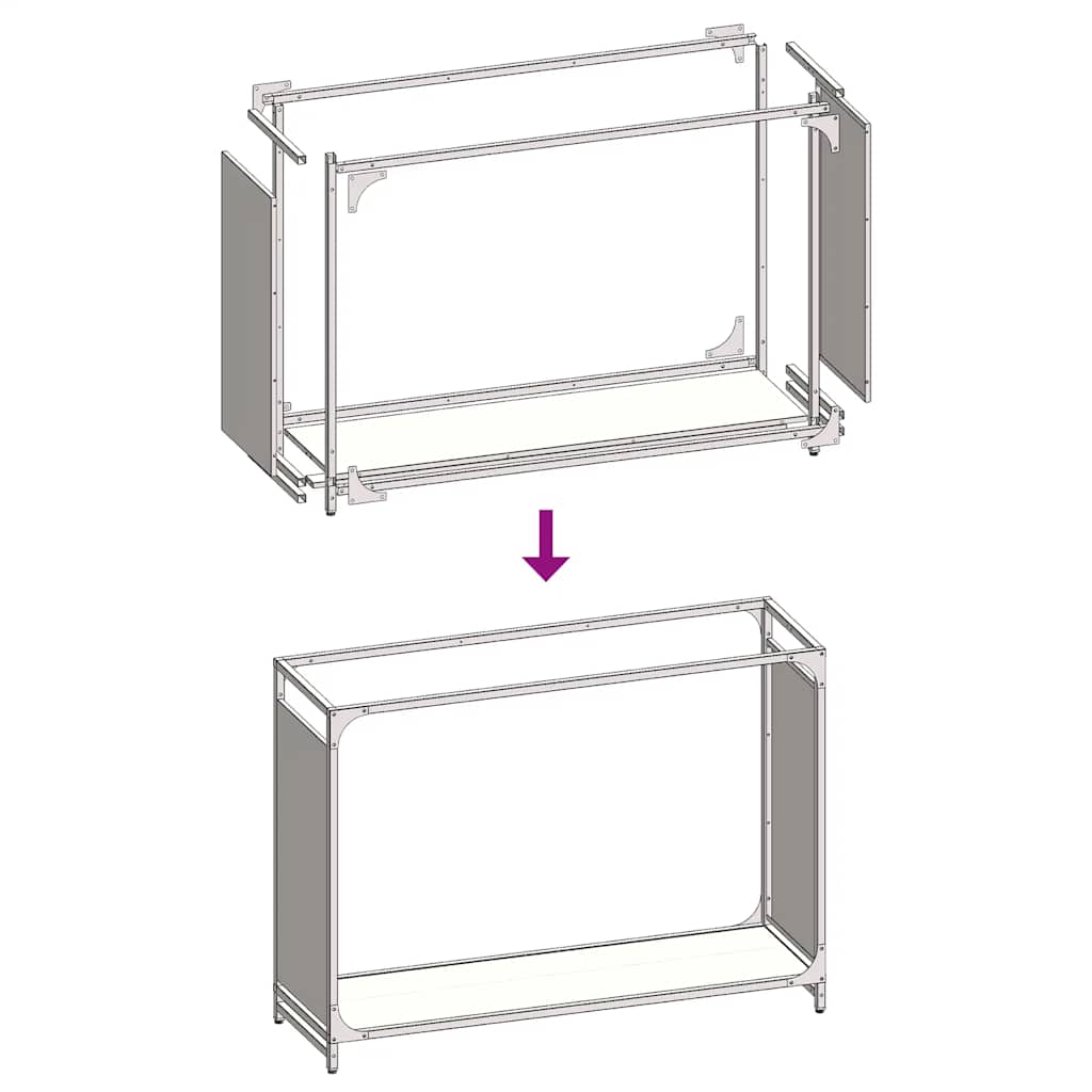 vidaXL Stojak na drewno opałowe 90x28x65 cm Stal walcowana na zimno