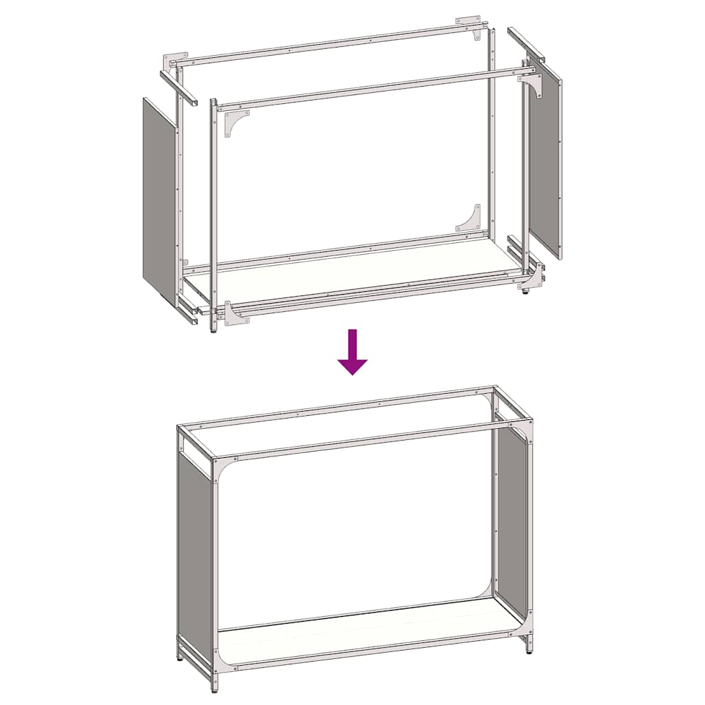 vidaXL Stojak na drewno opałowe 90x28x65 cm Stal walcowana na zimno