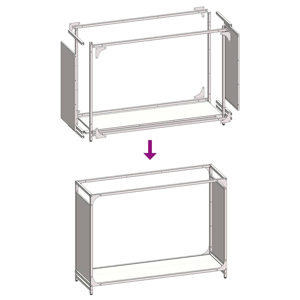 vidaXL Stojak na drewno opałowe 90x28x65 cm Stal walcowana na zimno