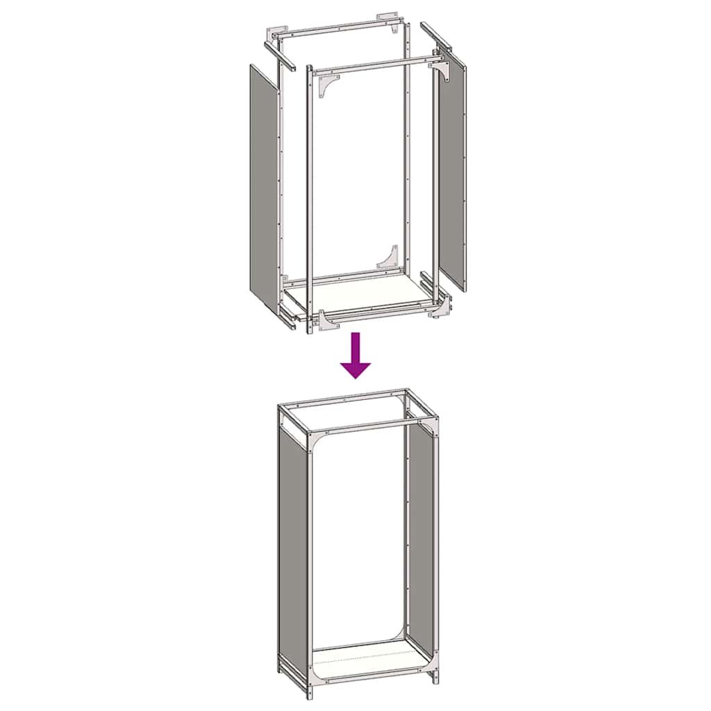 vidaXL Stojak na drewno opałowe 44x28x90 cm Stal walcowana na zimno