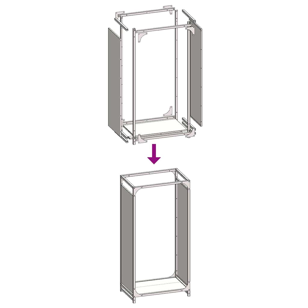 vidaXL Stojak na drewno opałowe 44x28x90 cm Stal walcowana na zimno