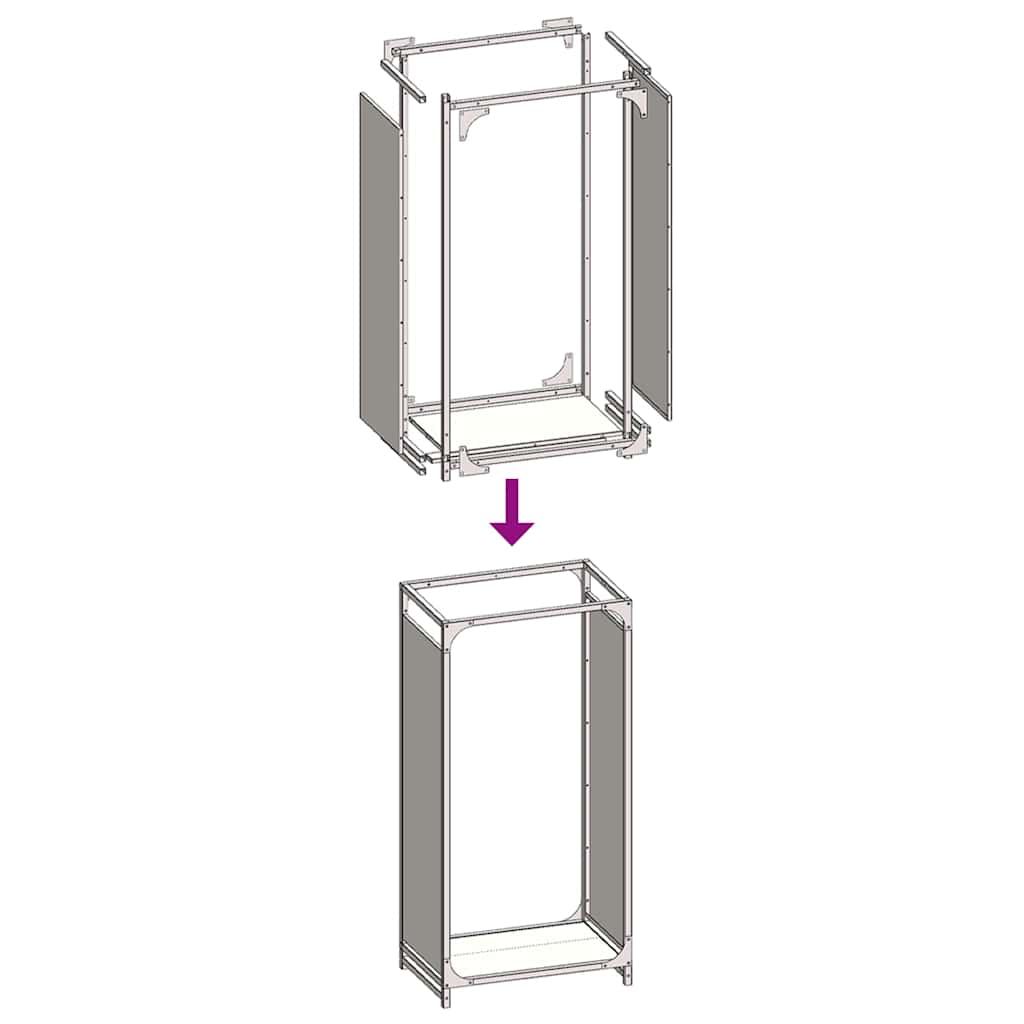 vidaXL Stojak na drewno opałowe 44x28x90 cm Stal walcowana na zimno