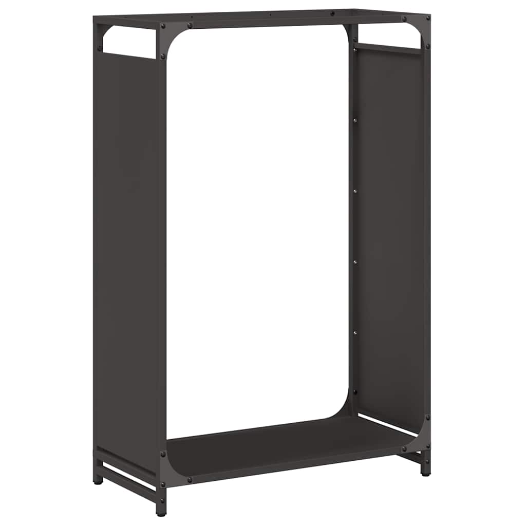 vidaXL Stojak na drewno opałowe czarny 60x28x90 cm
