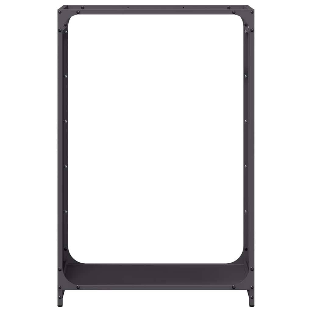 vidaXL Stojak na drewno opałowe czarny 60x28x90 cm