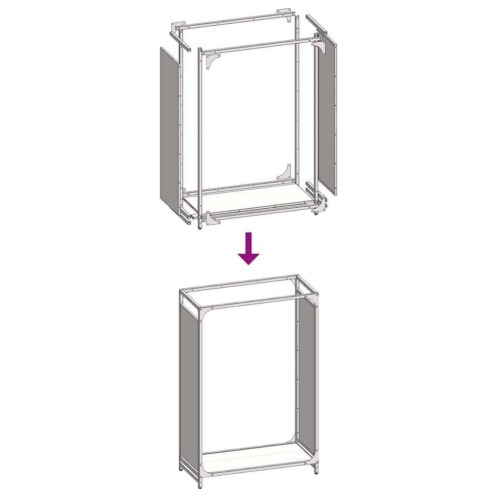 vidaXL Stojak na drewno opałowe czarny 60x28x90 cm