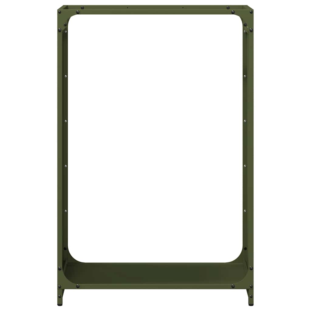 vidaXL Stojak na drewno opałowe Oliwkowo-zielony 60x28x90 cm