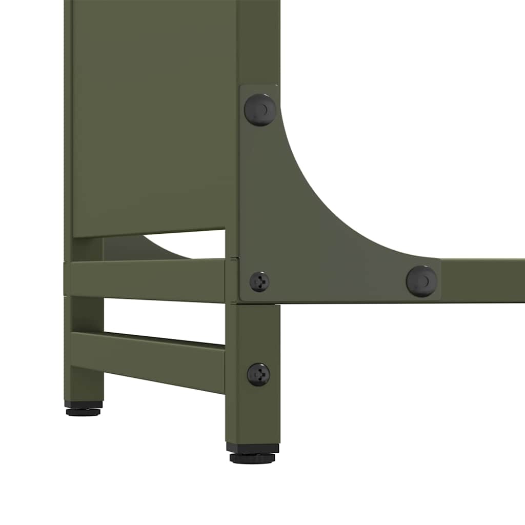 vidaXL Stojak na drewno opałowe Oliwkowo-zielony 60x28x90 cm