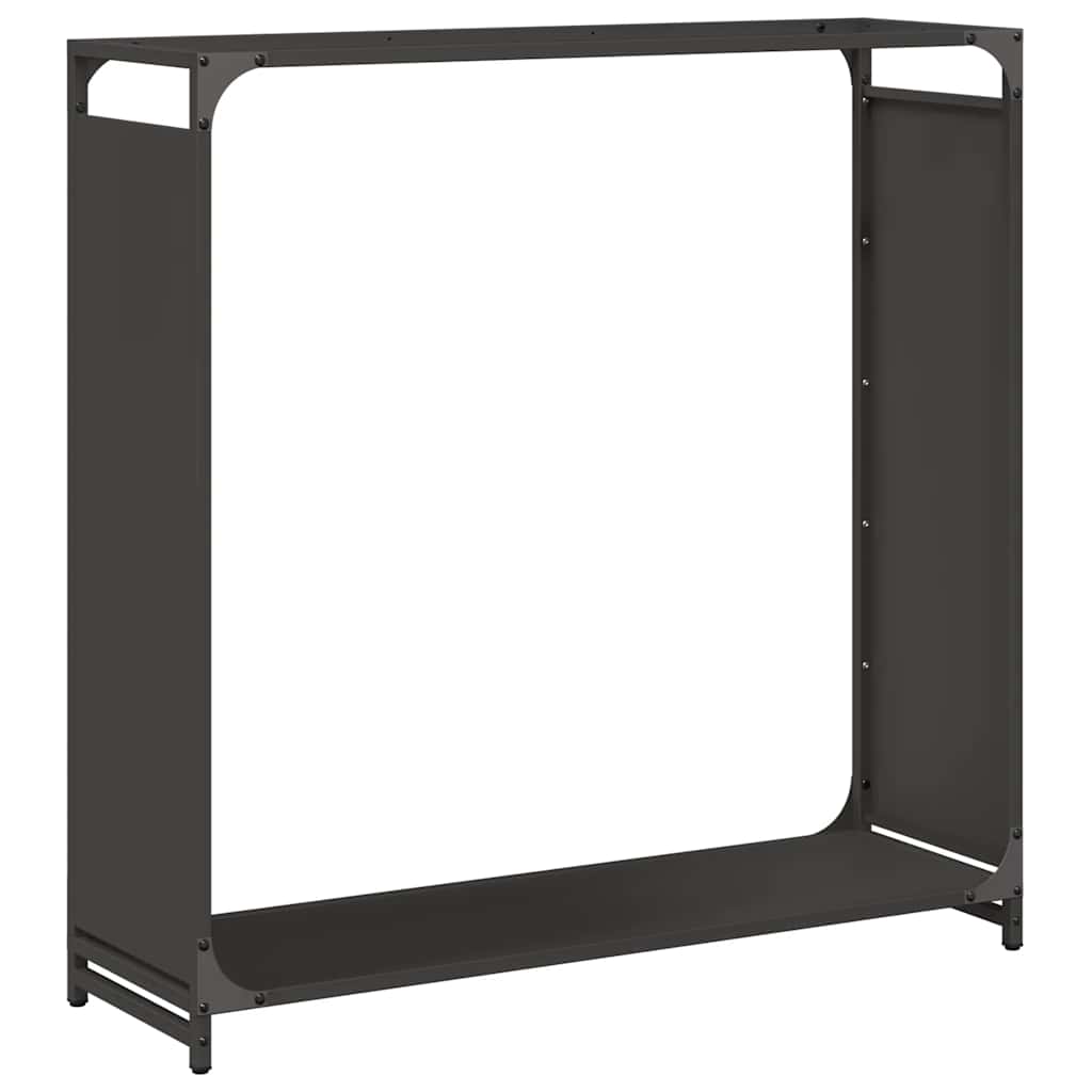 vidaXL Stojak na drewno opałowe czarny 90x28x90 cm