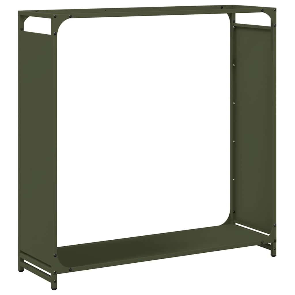 vidaXL Stojak na drewno opałowe Oliwkowo-zielony 90x28x90 cm