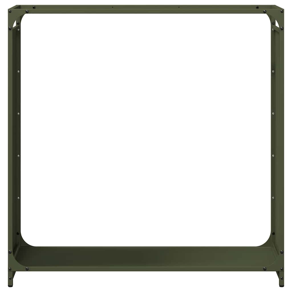 vidaXL Stojak na drewno opałowe Oliwkowo-zielony 90x28x90 cm