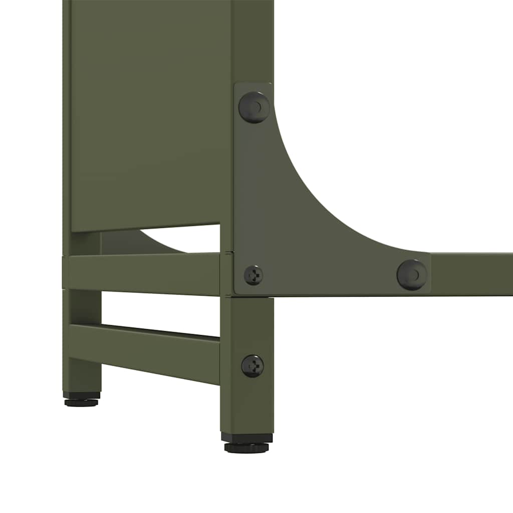 vidaXL Stojak na drewno opałowe Oliwkowo-zielony 90x28x90 cm