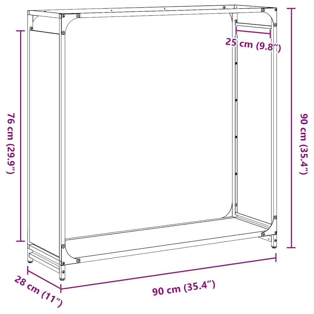 vidaXL Stojak na drewno opałowe Oliwkowo-zielony 90x28x90 cm