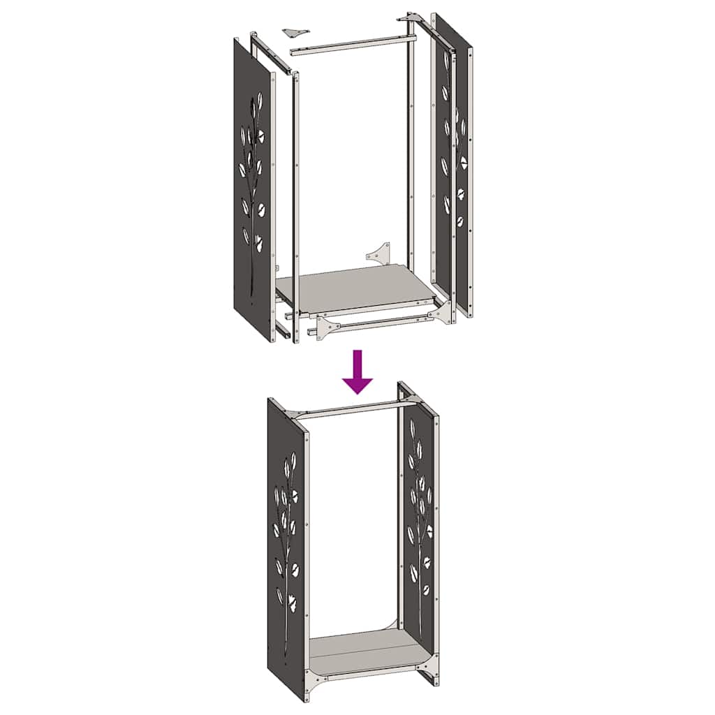 vidaXL Stojak na drewno opałowe 40x30x80 cm Stal walcowana na zimno
