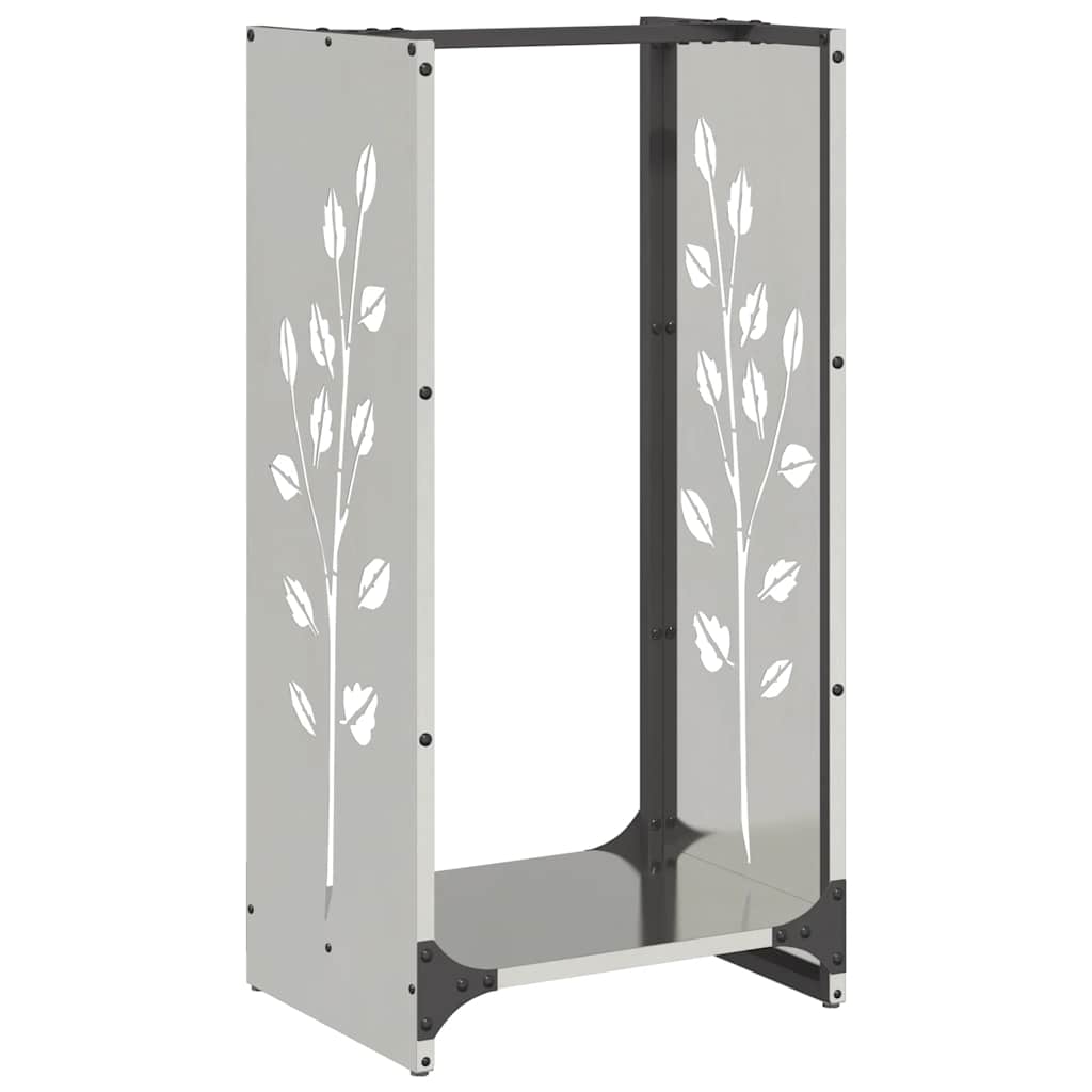 vidaXL Stojak na drewno opałowe 40x30x80 cm Stal nierdzewna