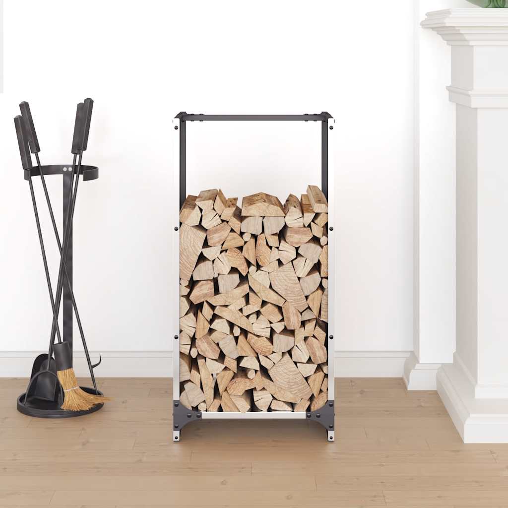 vidaXL Stojak na drewno opałowe 40x30x80 cm Stal nierdzewna