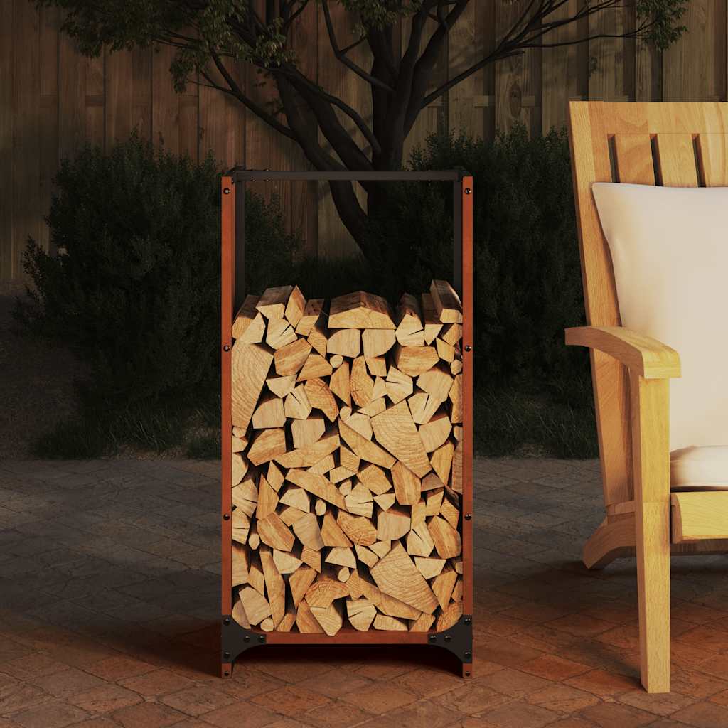 vidaXL Stojak na drewno opałowe 40x30x80 cm Stal nierdzewna