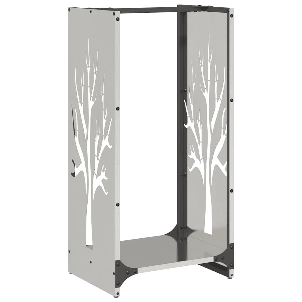 vidaXL Stojak na drewno opałowe 40x30x80 cm Stal nierdzewna