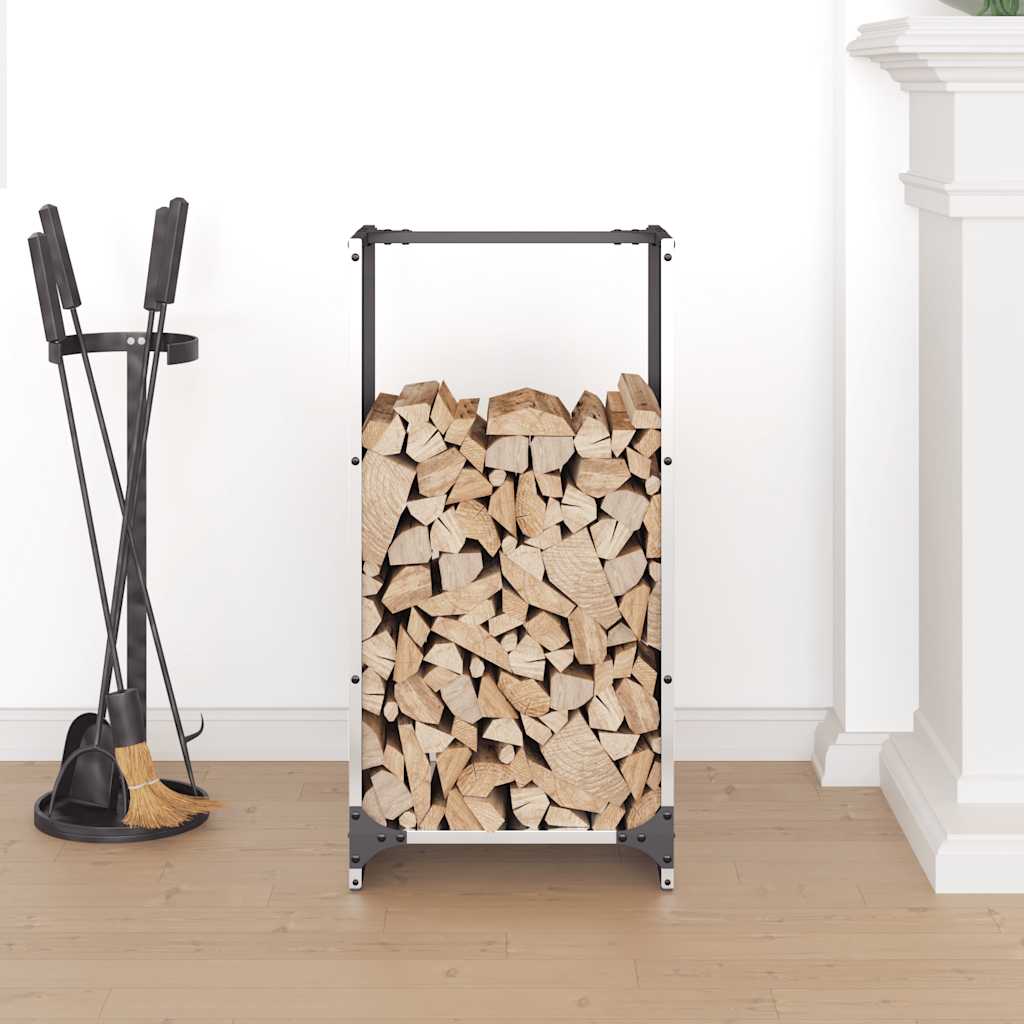 vidaXL Stojak na drewno opałowe 40x30x80 cm Stal nierdzewna