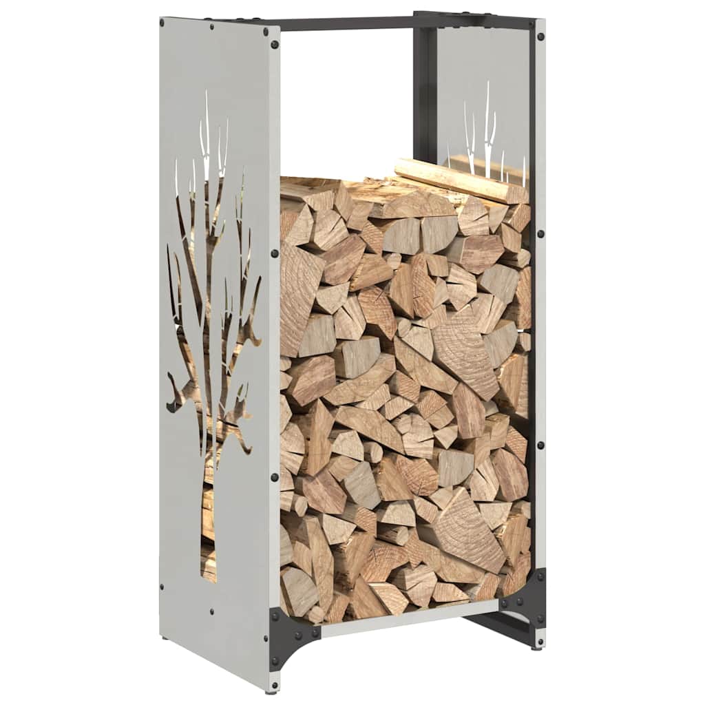 vidaXL Stojak na drewno opałowe 40x30x80 cm Stal nierdzewna