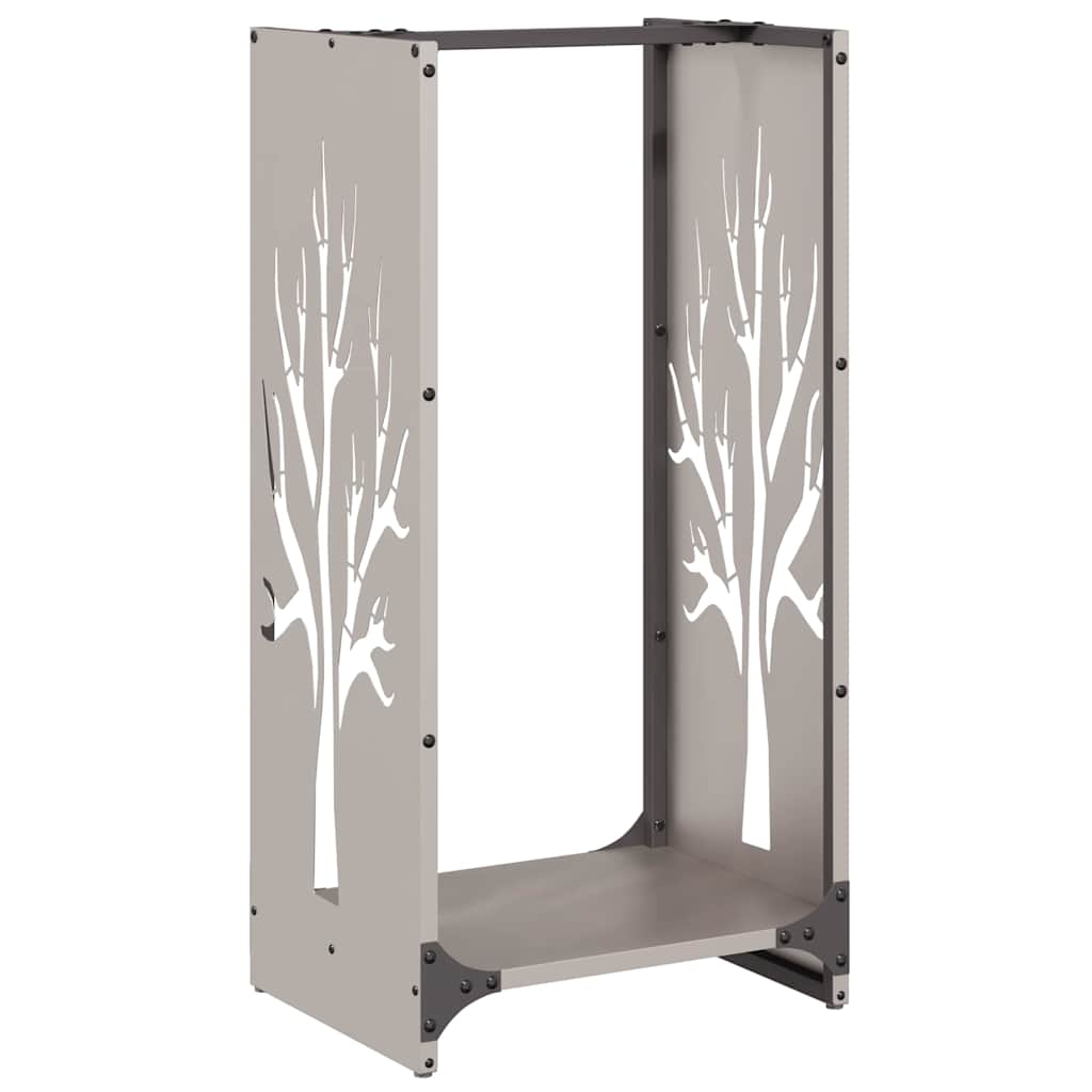 vidaXL Stojak na drewno opałowe 40x30x80 cm Stal nierdzewna