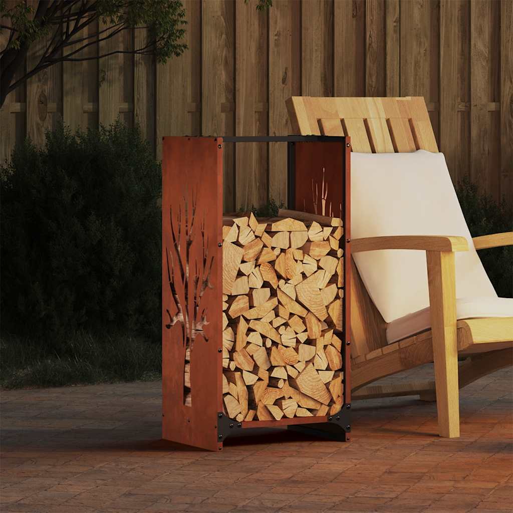 vidaXL Stojak na drewno opałowe 40x30x80 cm Stal nierdzewna