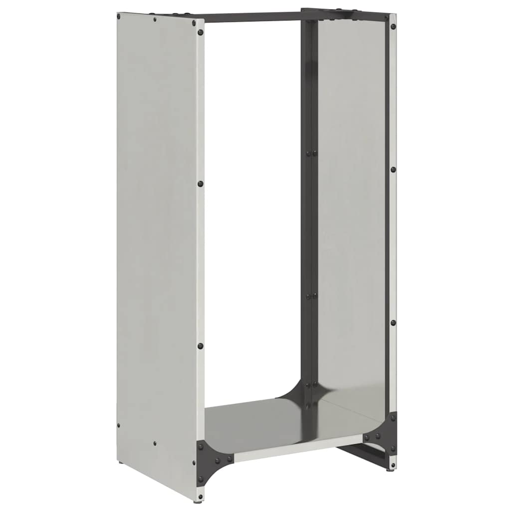 vidaXL Stojak na drewno opałowe 40x30x80 cm Stal nierdzewna