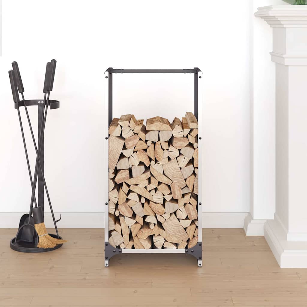 vidaXL Stojak na drewno opałowe 40x30x80 cm Stal nierdzewna
