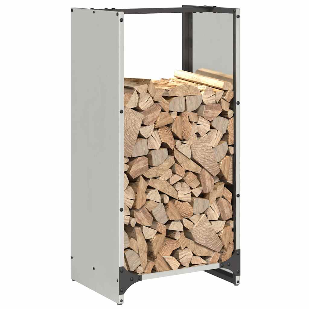 vidaXL Stojak na drewno opałowe 40x30x80 cm Stal nierdzewna