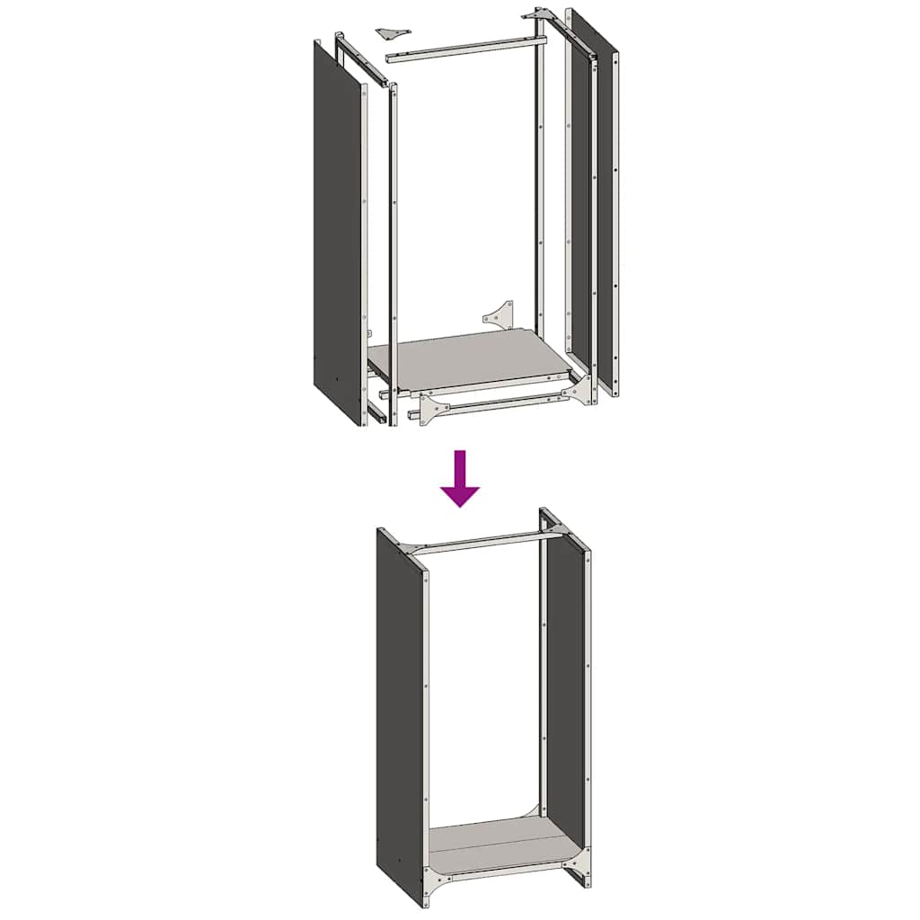 vidaXL Stojak na drewno opałowe 40x30x80 cm Stal nierdzewna
